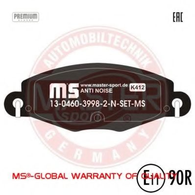 13046039982N-SET-MS MASTER-SPORT Brake System Brake Pad Set, disc brake