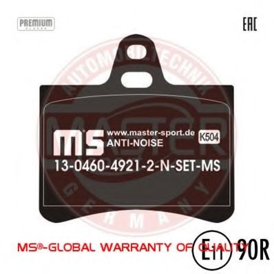 13046049212N-SET-MS MASTER-SPORT Brake Pad Set, disc brake