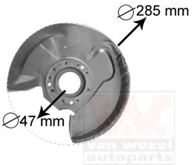 3758371 VAN+WEZEL Brake System Splash Panel, brake disc