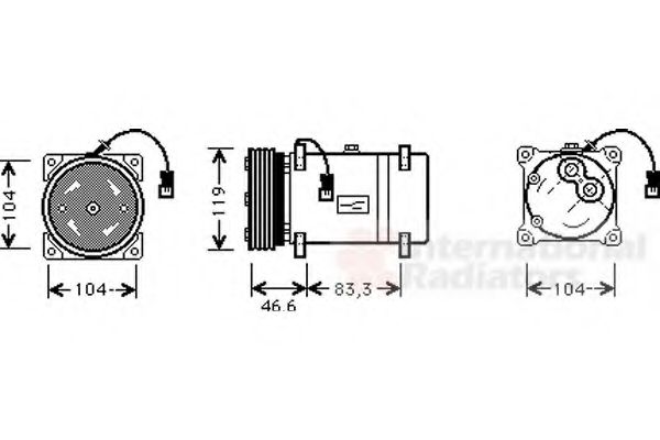 0900K216 VAN+WEZEL Air Conditioning Compressor, air conditioning