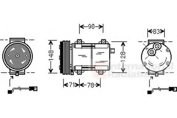 1800K283 VAN+WEZEL Compressor, air conditioning