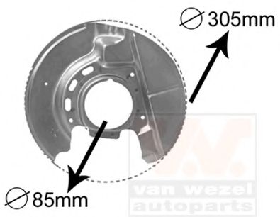 0620372 VAN+WEZEL Brake System Splash Panel, brake disc