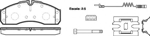 P7513.22 WOKING Тормозная система Комплект тормозных колодок, дисковый тормоз