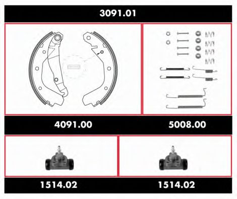 SPK 3091.01 WOKING Brake Shoe Set