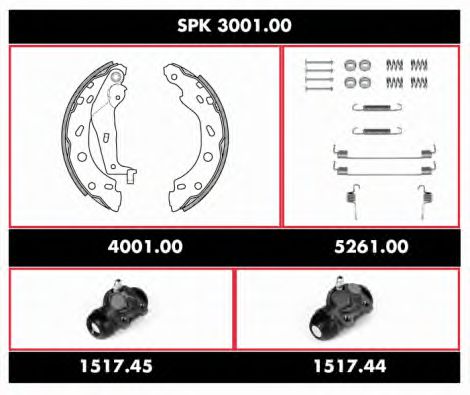 SPK 3001.00 WOKING Тормозная система Комплект тормозных колодок