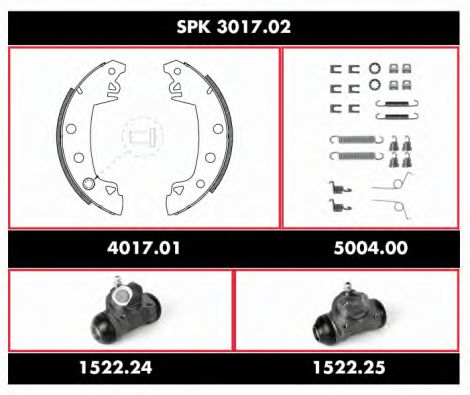 SPK 3017.02 WOKING Brake System Brake Set, drum brakes