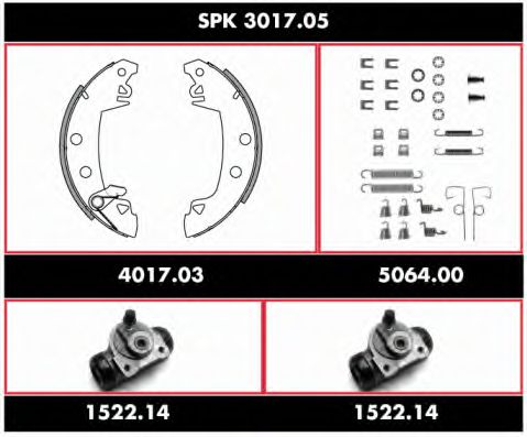 SPK 3017.05 WOKING Тормозная система Комплект тормозов, барабанный тормозной механизм