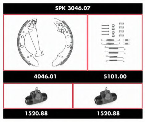 SPK 3046.07 WOKING Brake System Brake Shoe Set