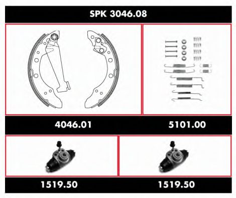 SPK 3046.08 WOKING Brake Shoe Set