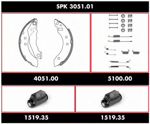 SPK 3051.01 WOKING Brake System Brake Shoe Set