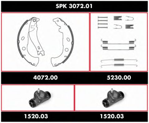 SPK 3072.01 WOKING Тормозная система Комплект тормозов, барабанный тормозной механизм