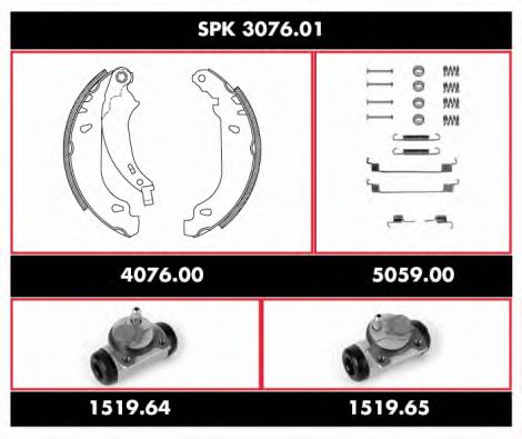 SPK 3076.01 WOKING Тормозная система Комплект тормозных колодок