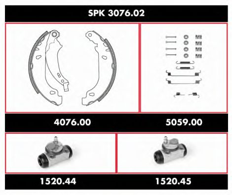 SPK 3076.02 WOKING Brake Shoe Set