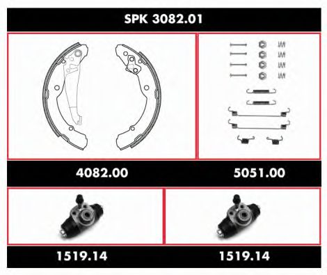 SPK 3082.01 WOKING Brake System Brake Shoe Set