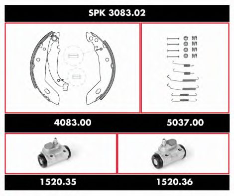 SPK308302 WOKING Brake Shoe Set