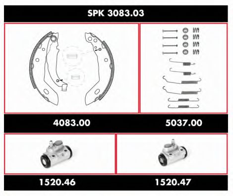SPK 3083.03 WOKING Тормозная система Комплект тормозных колодок
