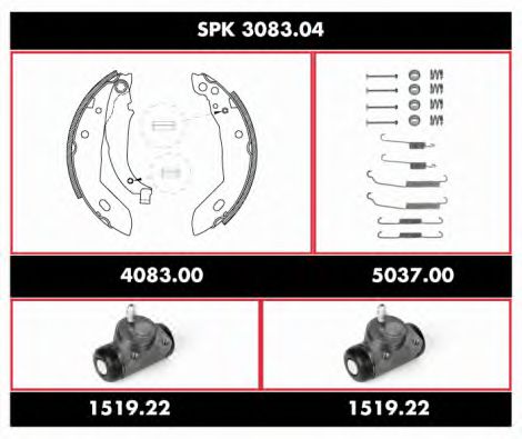 SPK 3083.04 WOKING Тормозная система Комплект тормозных колодок