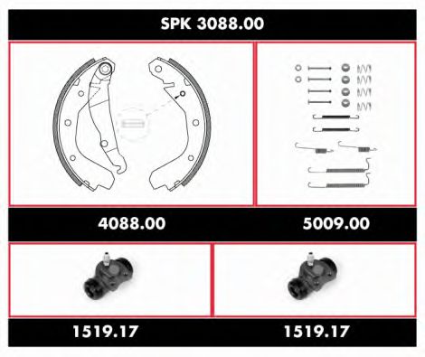 SPK 3088.00 WOKING Brake System Brake Shoe Set