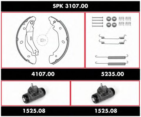 SPK 3107.00 WOKING Brake System Brake Shoe Set