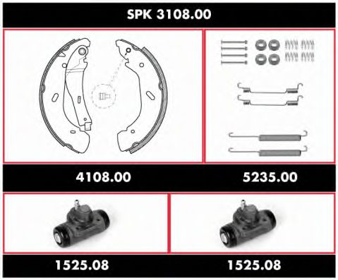 SPK 3108.00 WOKING Brake System Brake Shoe Set