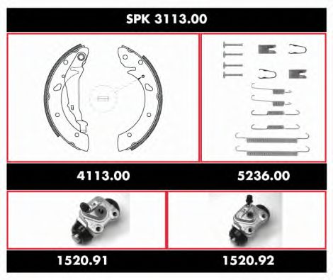 SPK 3113.00 WOKING Brake System Brake Shoe Set