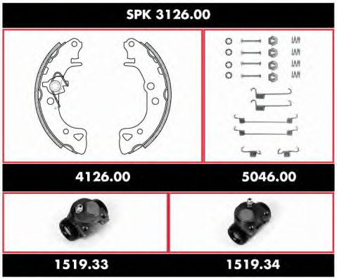 SPK 3126.00 WOKING Brake System Brake Shoe Set