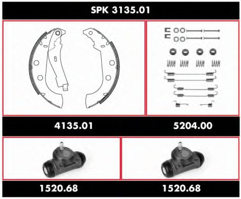 SPK 3135.01 WOKING Тормозная система Комплект тормозных колодок
