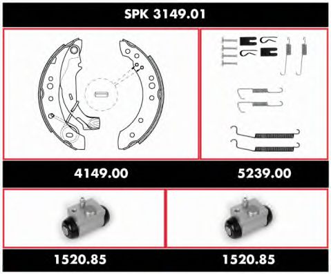 SPK 3149.01 WOKING Brake Set, drum brakes