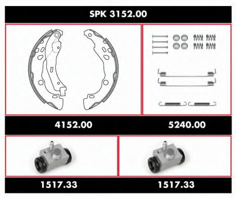 SPK 3152.00 WOKING Brake Set, drum brakes