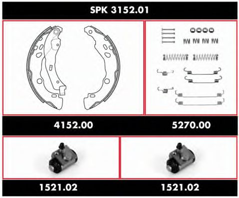 SPK 3152.01 WOKING Brake System Brake Shoe Set