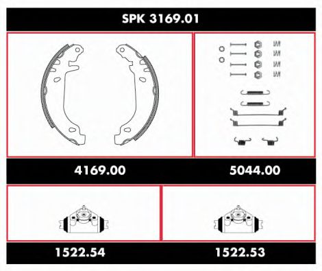 SPK 3169.01 WOKING Brake System Brake Shoe Set