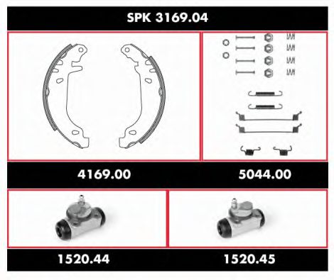 SPK 3169.04 WOKING Brake Set, drum brakes