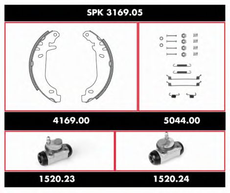 SPK 3169.05 WOKING Brake System Brake Shoe Set