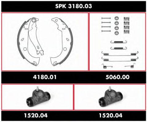 SPK 3180.03 WOKING Brake Shoe Set