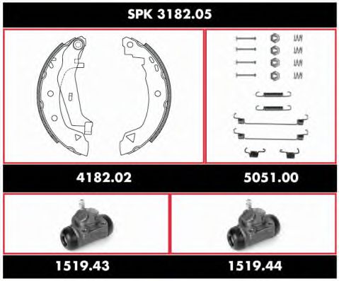 SPK 3182.05 WOKING Brake System Brake Shoe Set