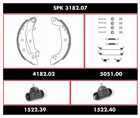 SPK 3182.07 WOKING Brake System Brake Shoe Set