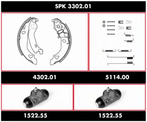 SPK 3302.01 WOKING Brake System Brake Shoe Set