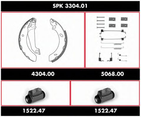 SPK 3304.01 WOKING Brake System Brake Shoe Set