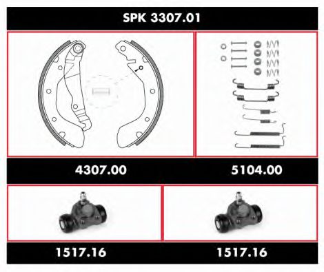 SPK 3307.01 WOKING Brake System Brake Set, drum brakes