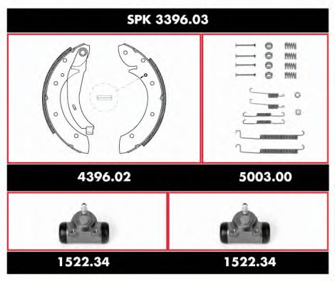 SPK 3396.03 WOKING Тормозная система Комплект тормозов, барабанный тормозной механизм