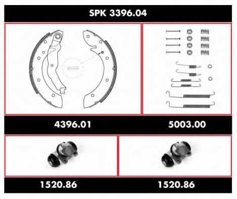 SPK 3396.04 WOKING Brake System Brake Shoe Set