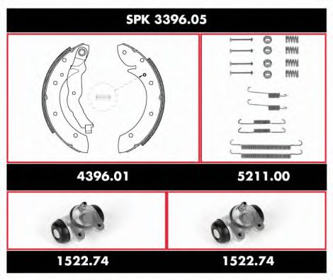 SPK 3396.05 WOKING Brake System Brake Shoe Set