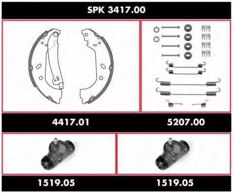 SPK 3417.00 WOKING Brake Set, drum brakes