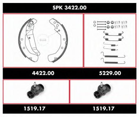 SPK 3422.00 WOKING Brake System Brake Shoe Set