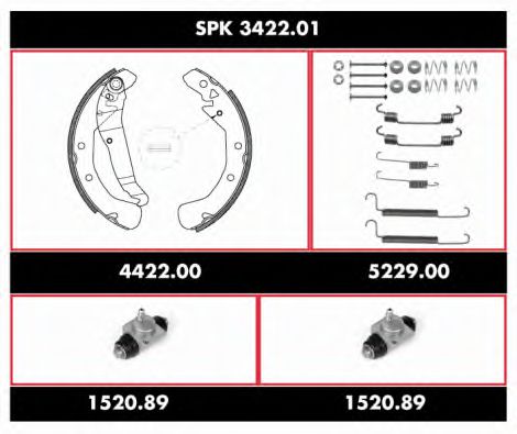 SPK 3422.01 WOKING Brake Shoe Set
