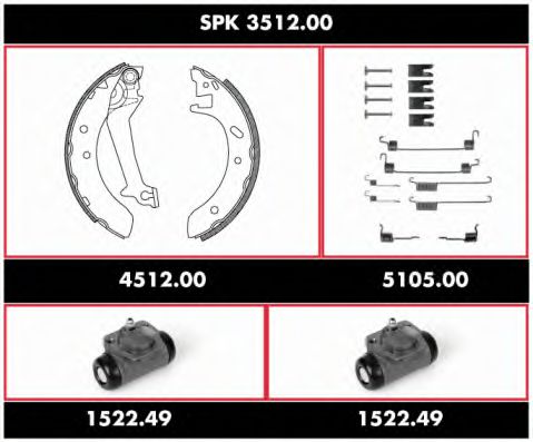 SPK 3512.00 WOKING Brake Shoe Set