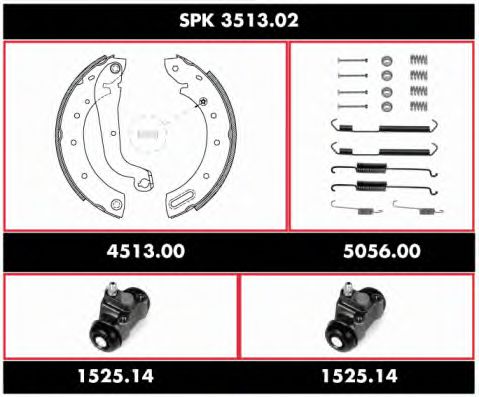 SPK 3513.02 WOKING Тормозная система Комплект тормозных колодок
