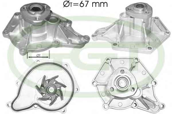 PA12538 GGT Cooling System Water Pump