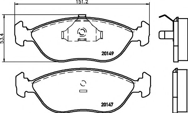 2014701 TEXTAR Комплект тормозных колодок, дисковый тормоз