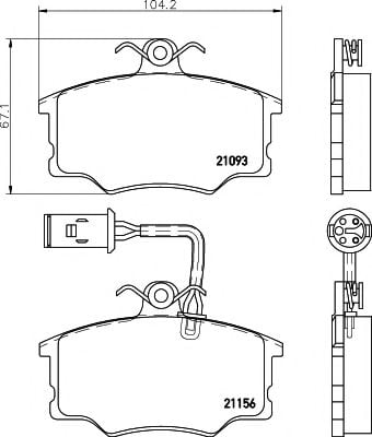 2115601 TEXTAR Комплект тормозных колодок, дисковый тормоз
